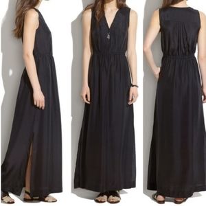 Madewell Silk Side Slit Maxi Dress with Pockets A5000